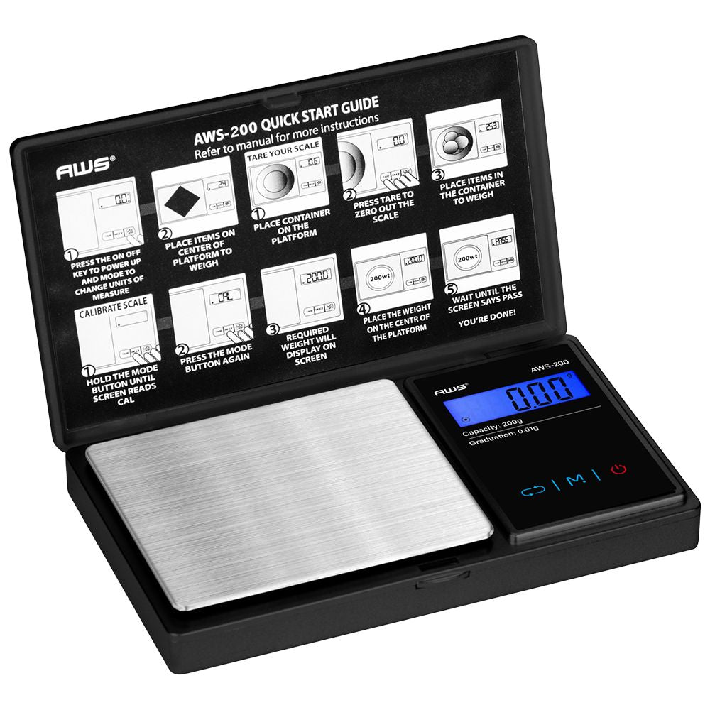 AWS Digital Pocket Scale Series - 200g x 0.01g / Black